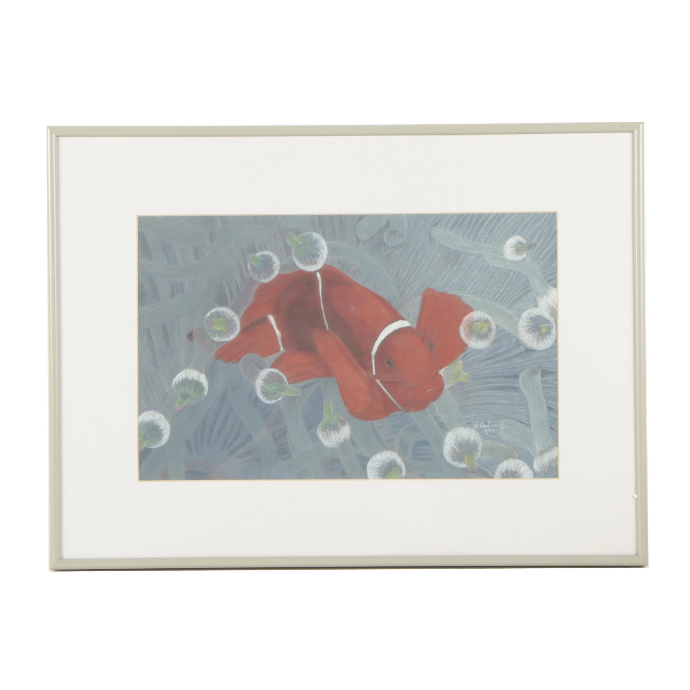 David Cochran Colored Pencil Drawing "The Clown"