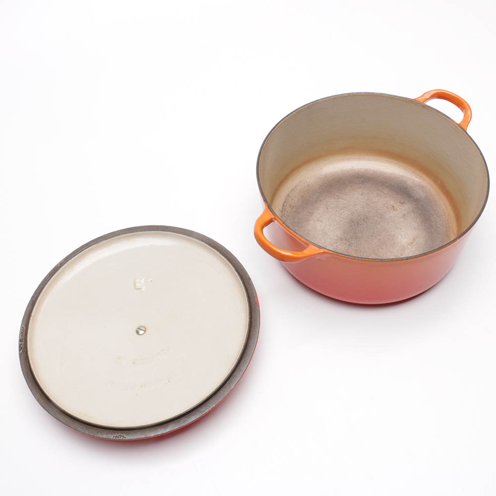 Le Creuset Enameled Cast Iron Dutch Oven and "Le Creuset Cookbook"
