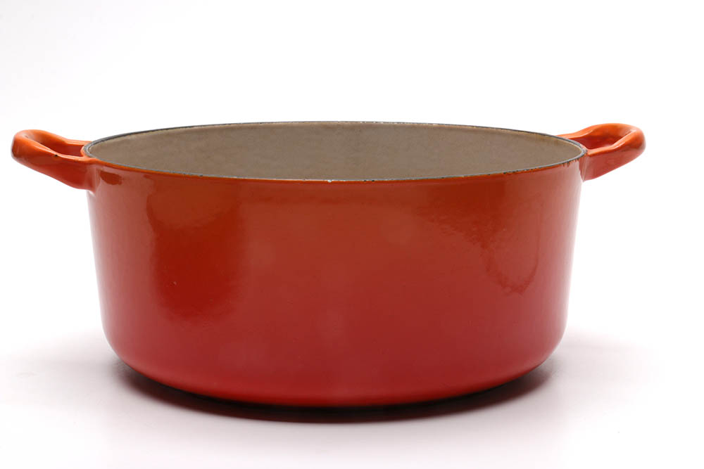 Le Creuset Enameled Cast Iron Dutch Oven and "Le Creuset Cookbook"