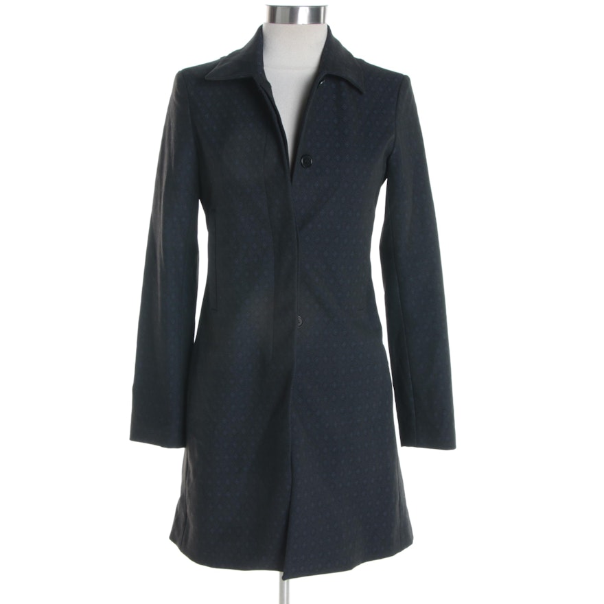 Women's Theory Black and Navy Poly-Blend Jacket