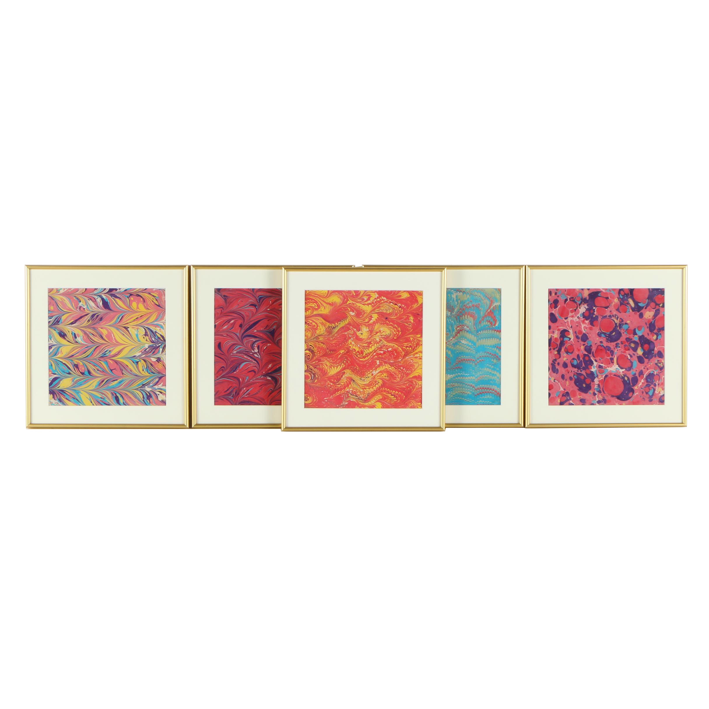 Framed Marbled Silk Scarves