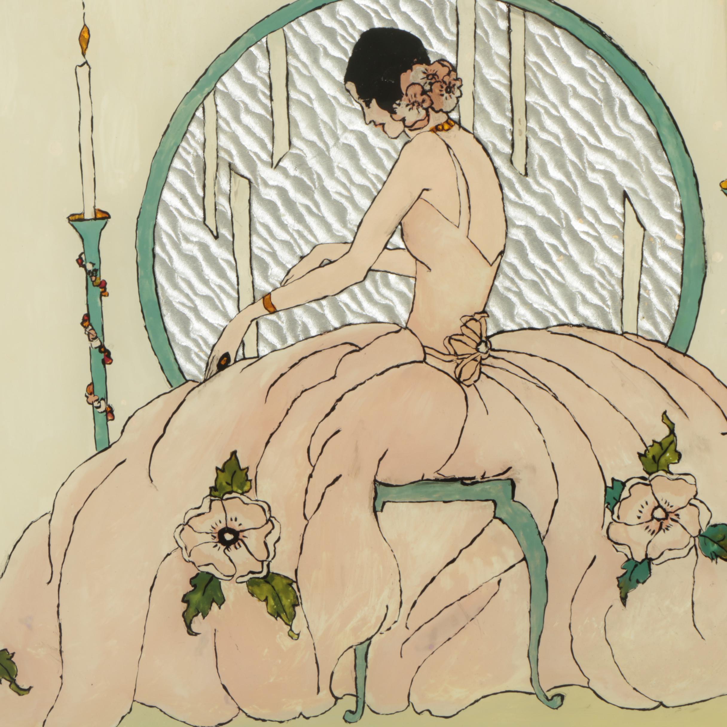 Early 20th Century Reverse Glass Painting