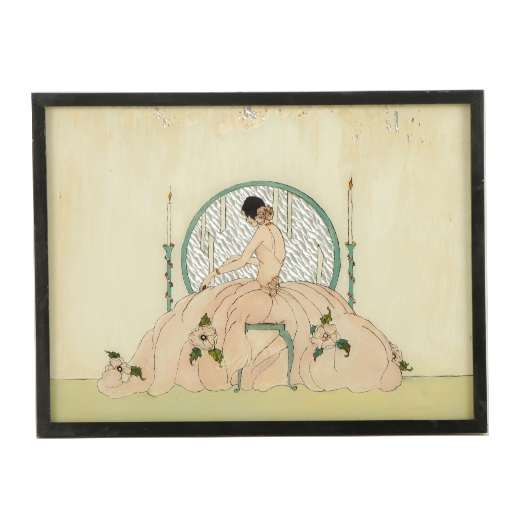 Early 20th Century Reverse Glass Painting