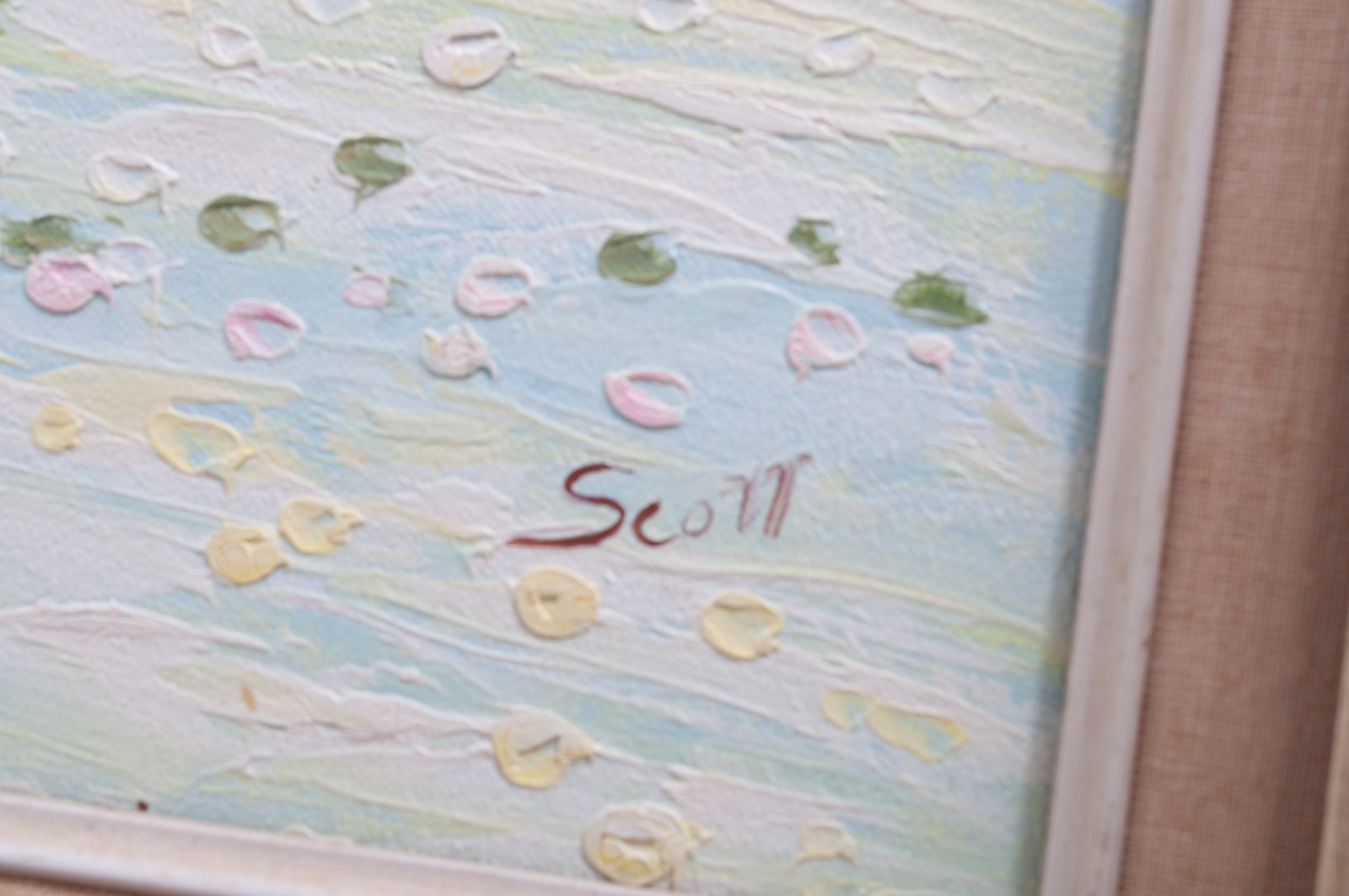 Scott Original Oil Painting on Canvas of Girl with Balloons