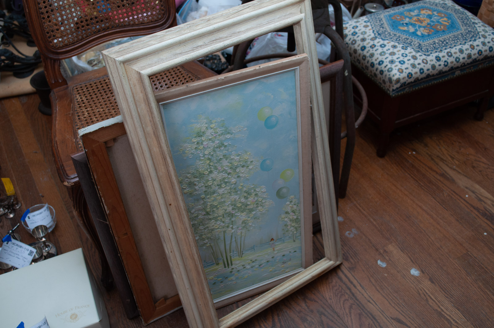 Scott Original Oil Painting on Canvas of Girl with Balloons