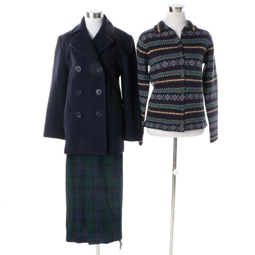 Women's Lauren Ralph Lauren Petite Coat, Sweater and Skirt