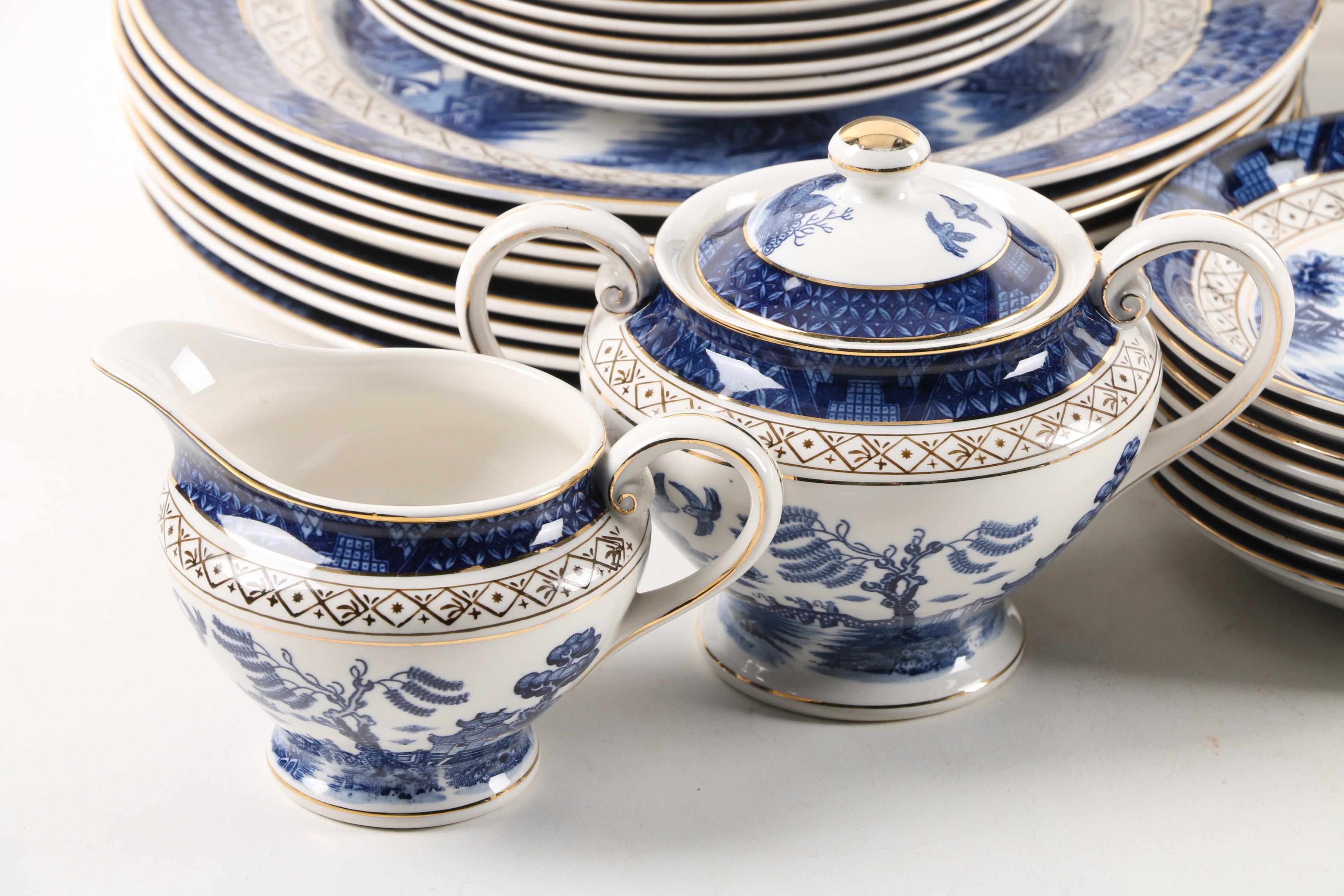 Vintage Nikko "Blue Willow" Ironstone China Dinnerware