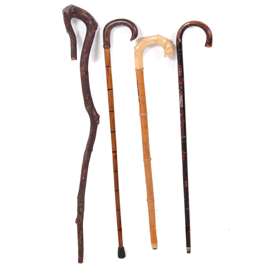 Antique and Vintage Folk Art Walking Canes