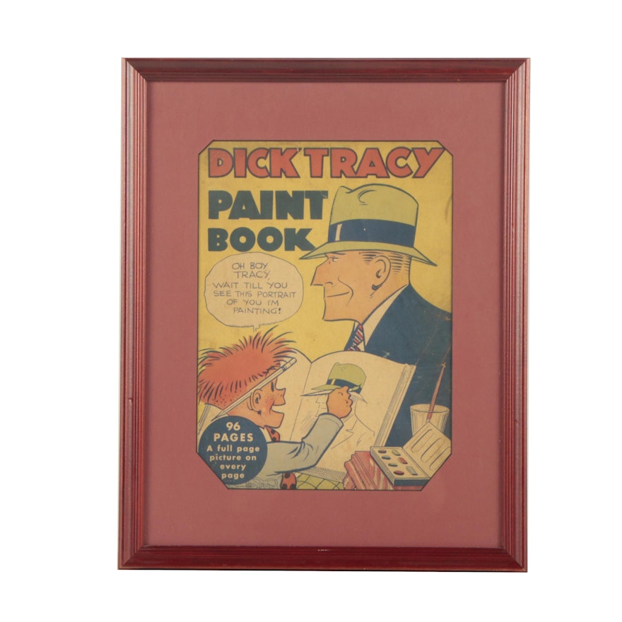 1935 "Dick Tracy Paint Book" Cover in Frame