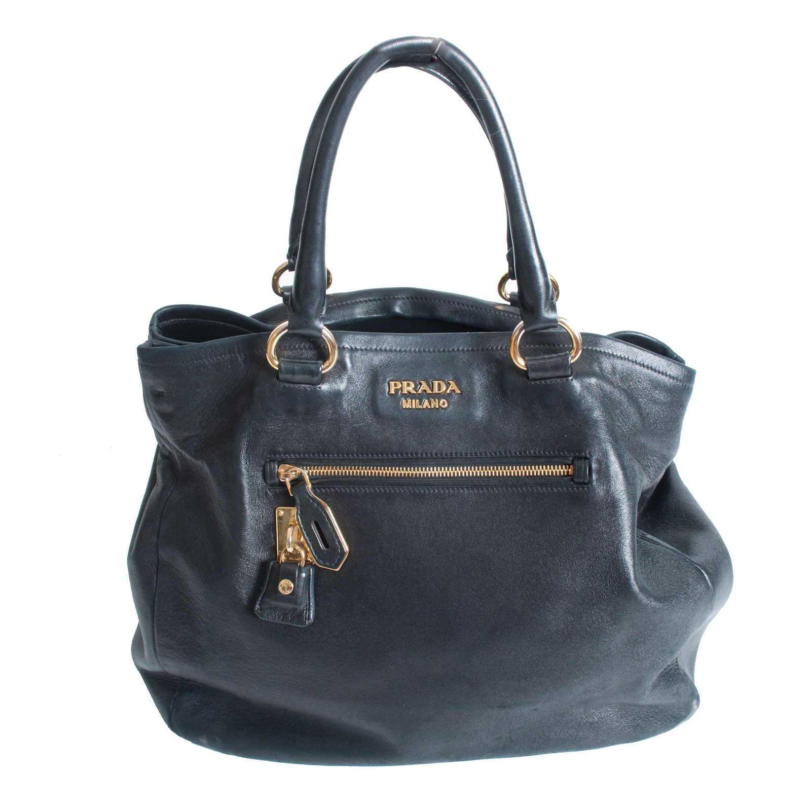 18CIN381-134 Prada Milano Black Leather Handbag