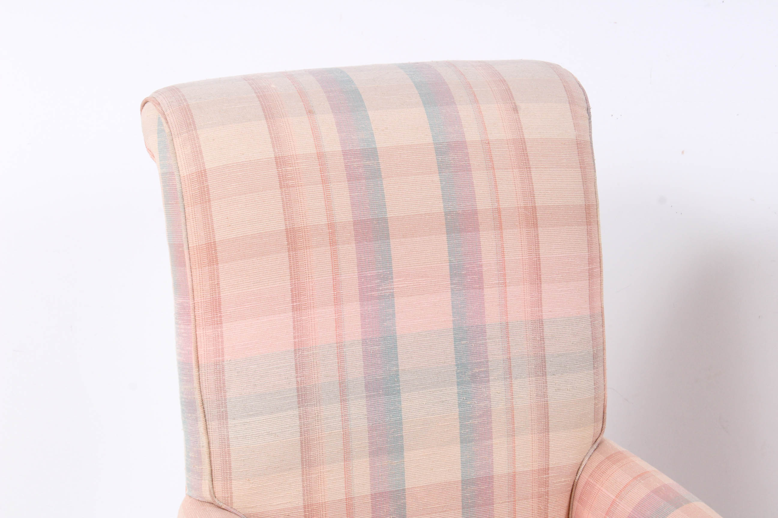 Upholstered Tall Back Arm Chairs