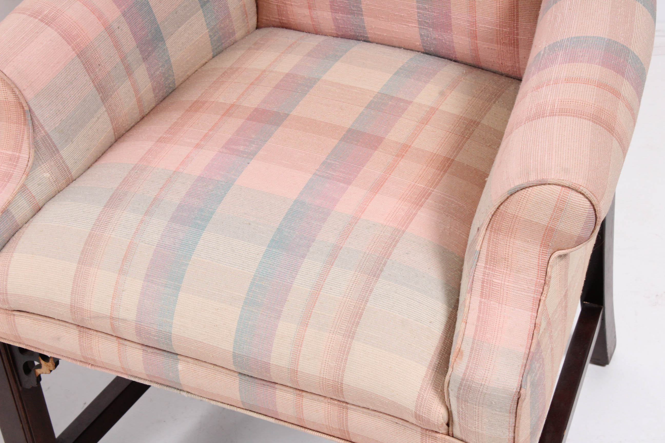 Upholstered Tall Back Arm Chairs