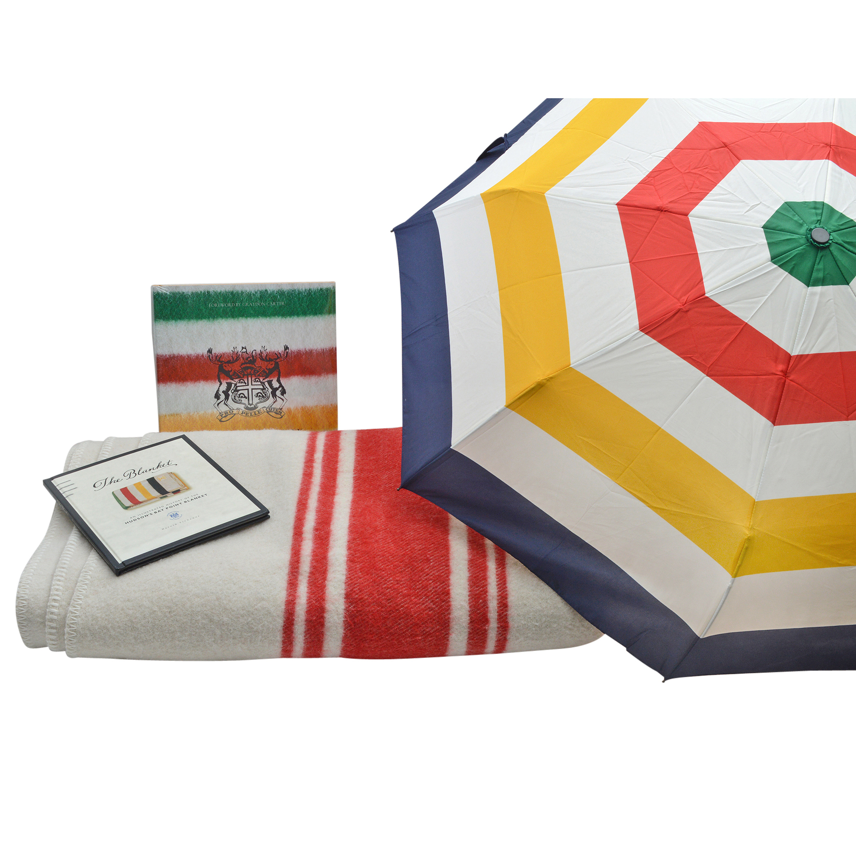 Hudson's Bay Collection with Umbrella, Books and Wool Blanket