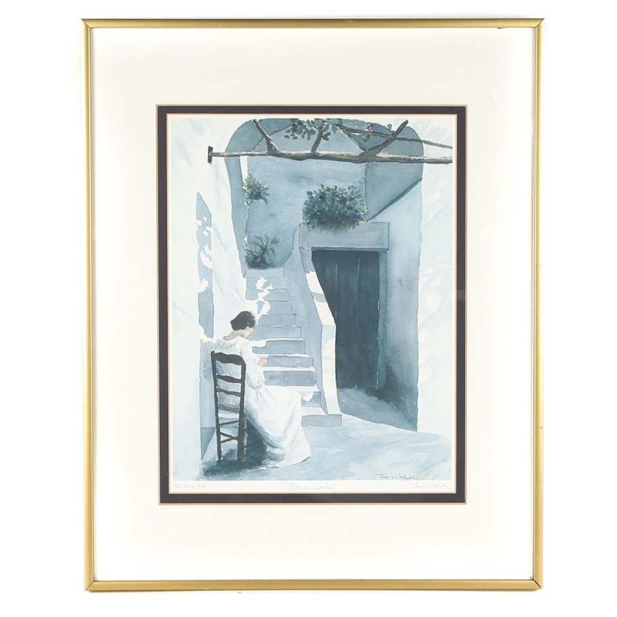 Jim Wilshire Signed Limited Edition Offset Lithograph "Blue Lady"