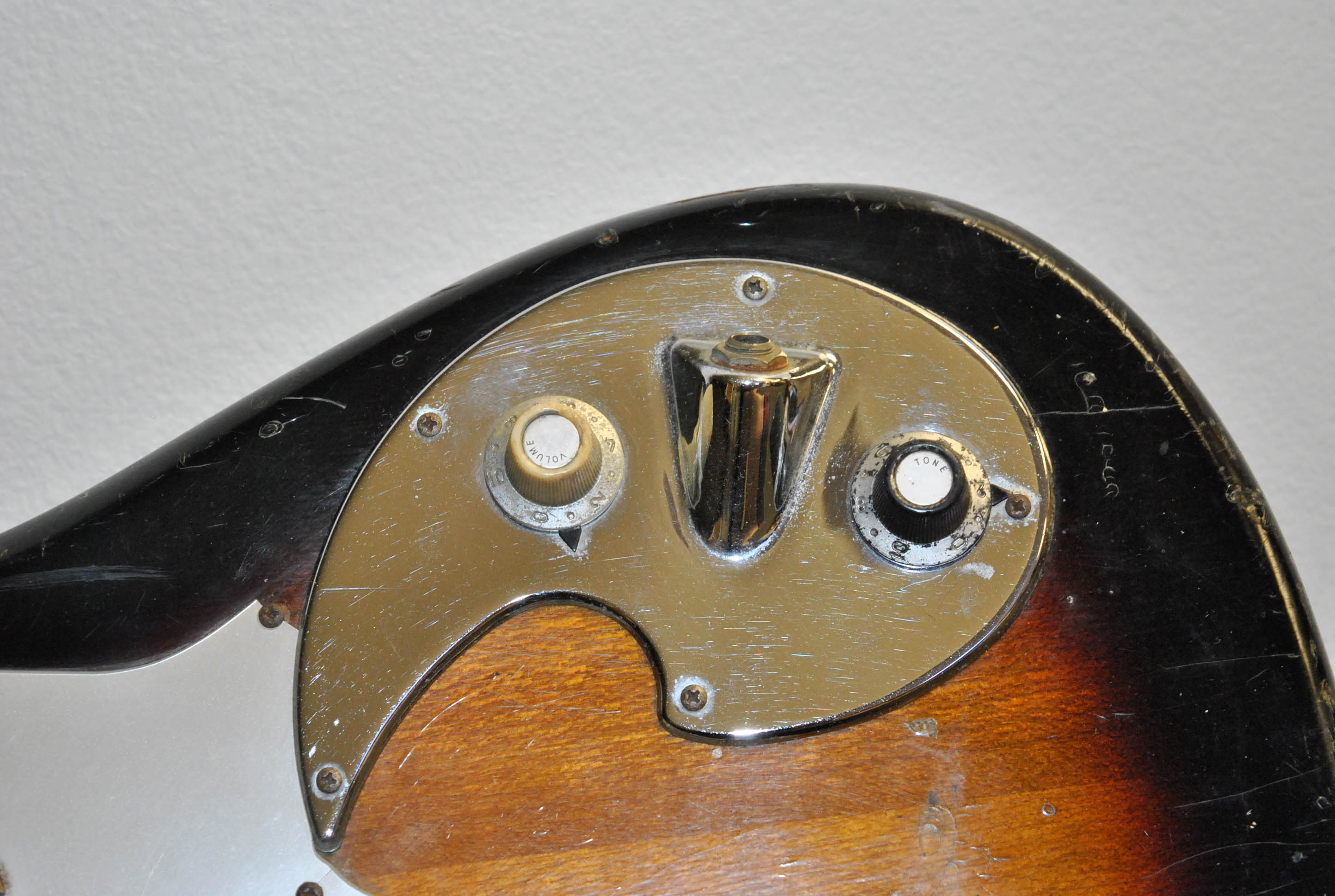 C. 1960s Teisco Electric Bass Guitar and Road Runner Gig Bag