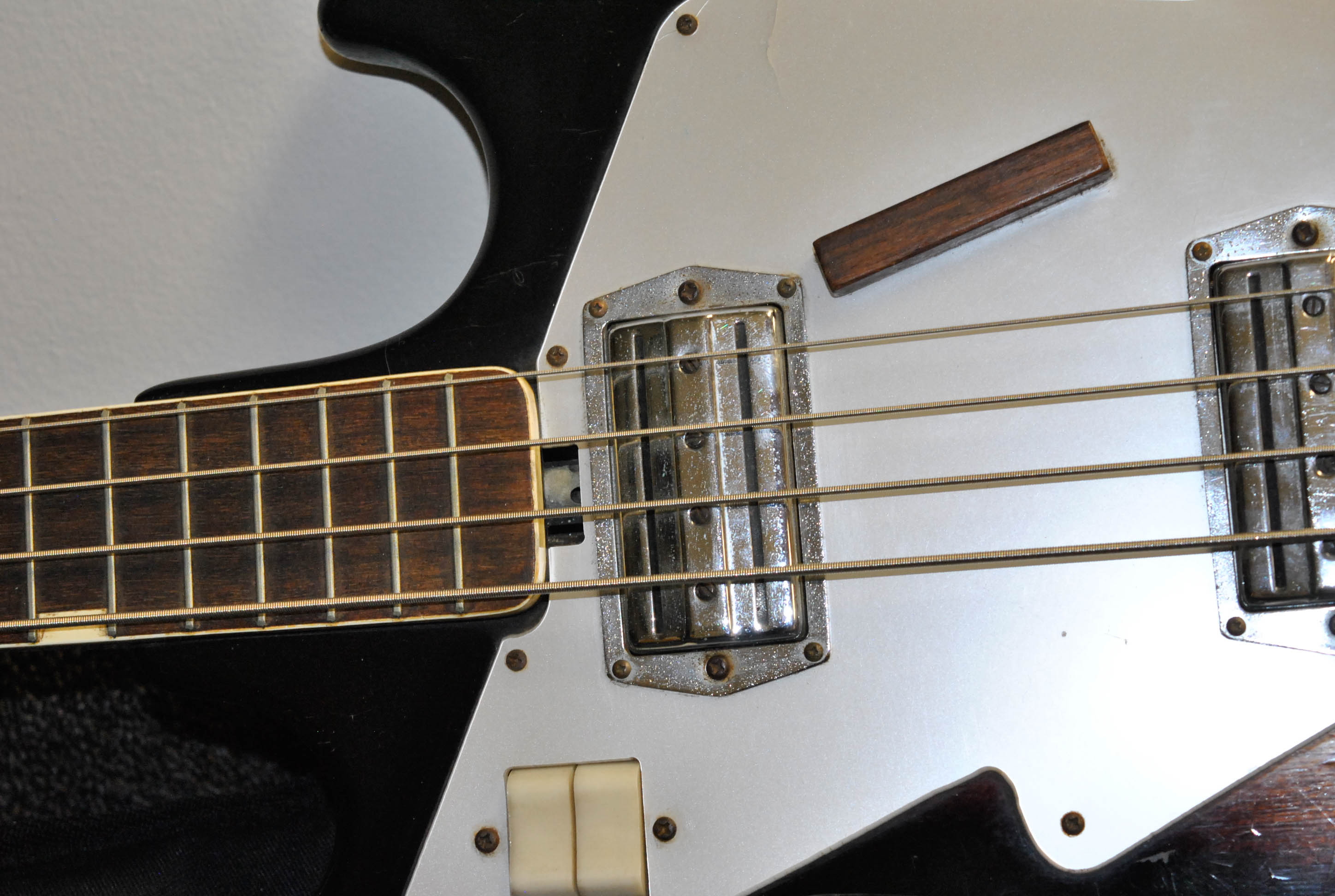 C. 1960s Teisco Electric Bass Guitar and Road Runner Gig Bag