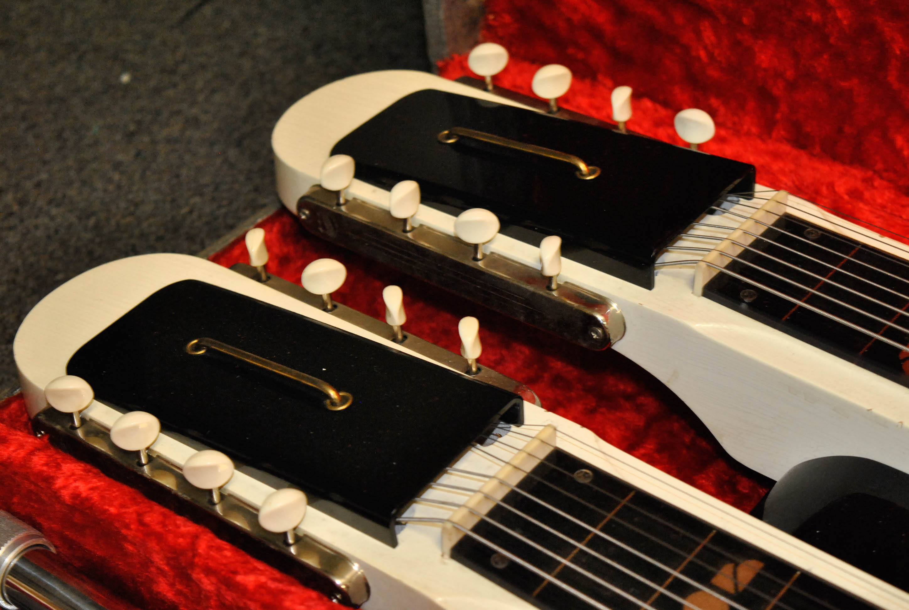 Vintage National Double Neck Lap Steel Electric Guitar With Case