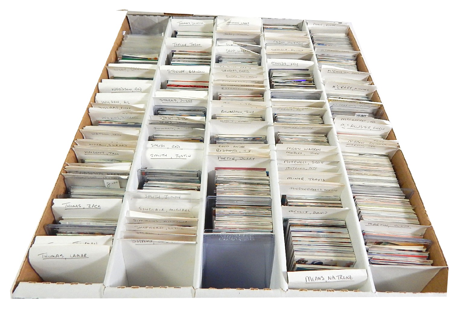 5000 Count Box of AFC Football Players Cards from 1990s -Several 1000 Card Count