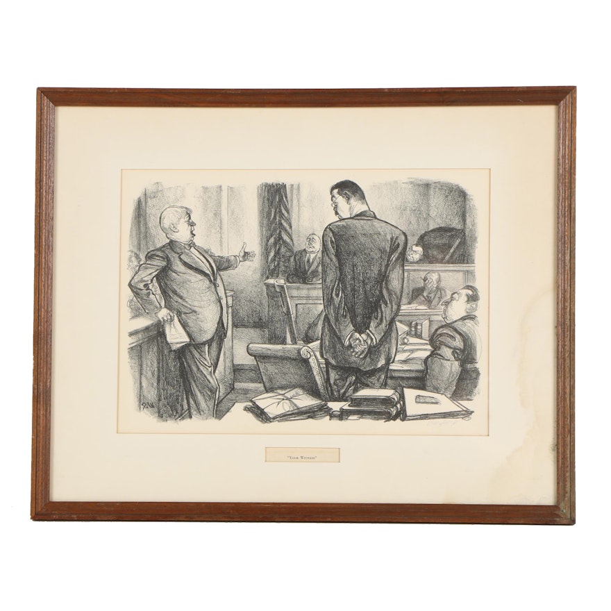 William Sharp Lithograph "Your Witness"