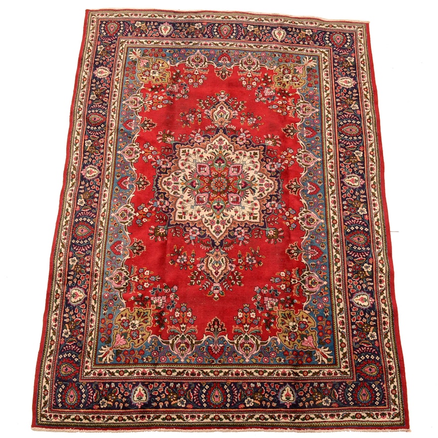 Hand-Knotted Persian Tabriz Room-Size Rug