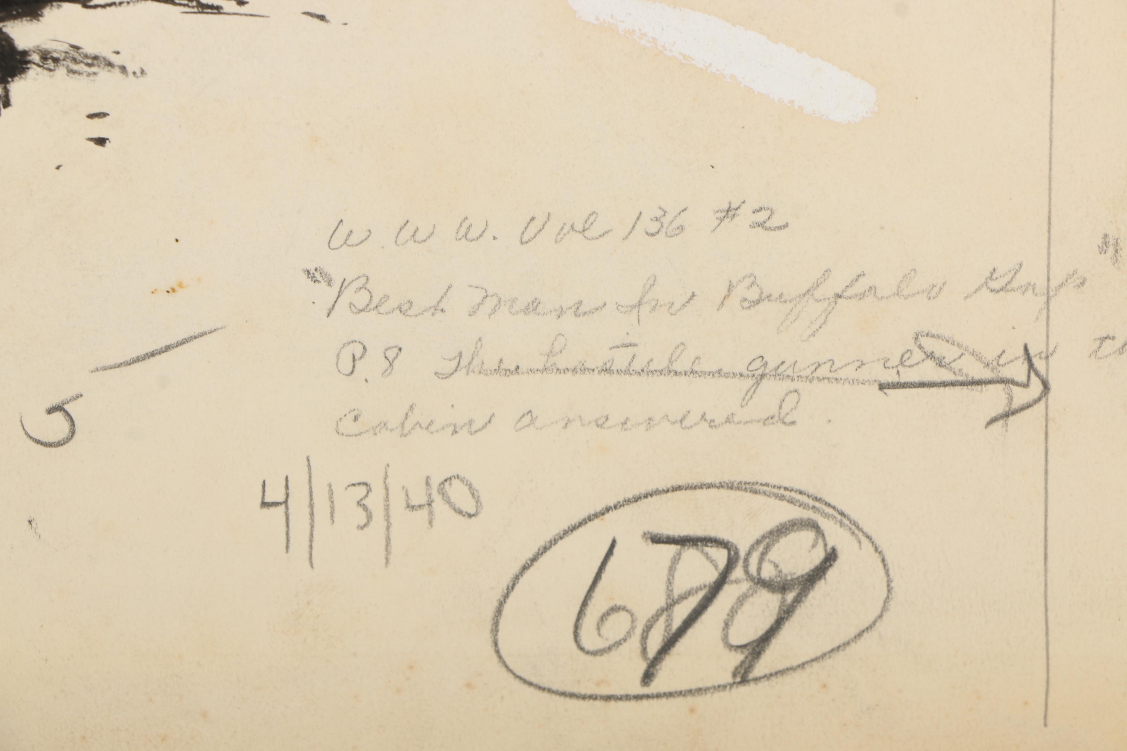 Lorence F. Bjorklund Ink Illustration for "The Best Man in Buffalo Gap"