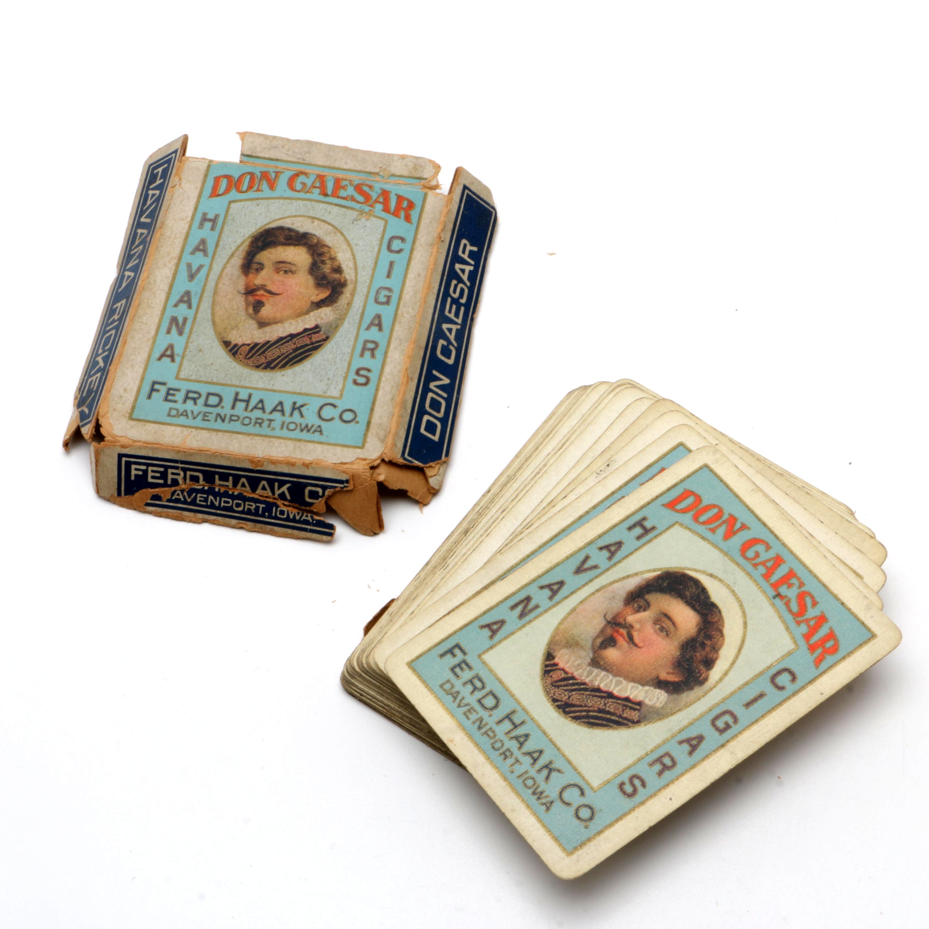 Don Ceasar Havana Cigars Advertisement Playing Cards