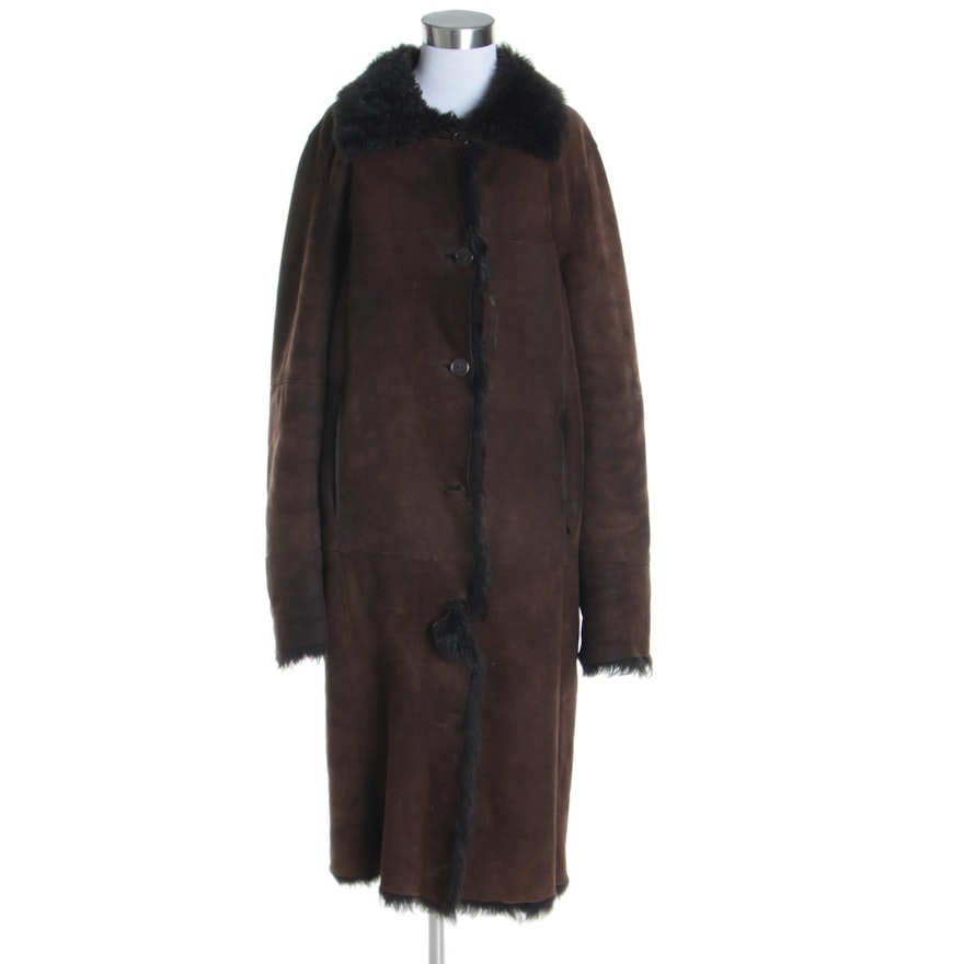 Women's Vintage Dominic Bellissimo Dark Brown Sheepskin Coat