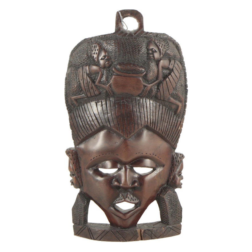 East African Style Carved Wood Mask