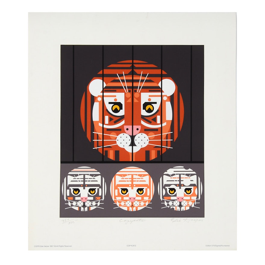 Edie Harper Signed Limited Edition Serigraph "Copycats"