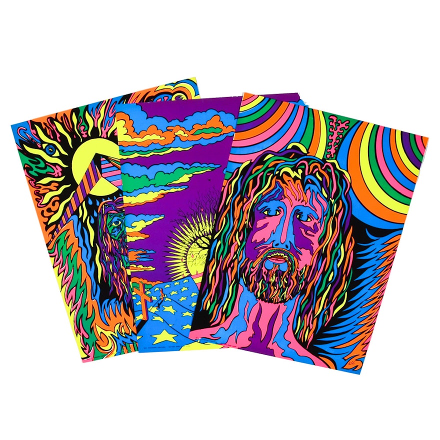Three Vintage Psychedelic 1970s Era Serigraph Posters