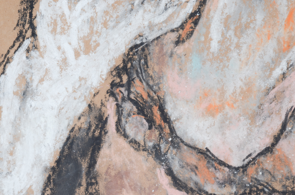 Michael Skop Original Pastel Drawing of Seated Woman