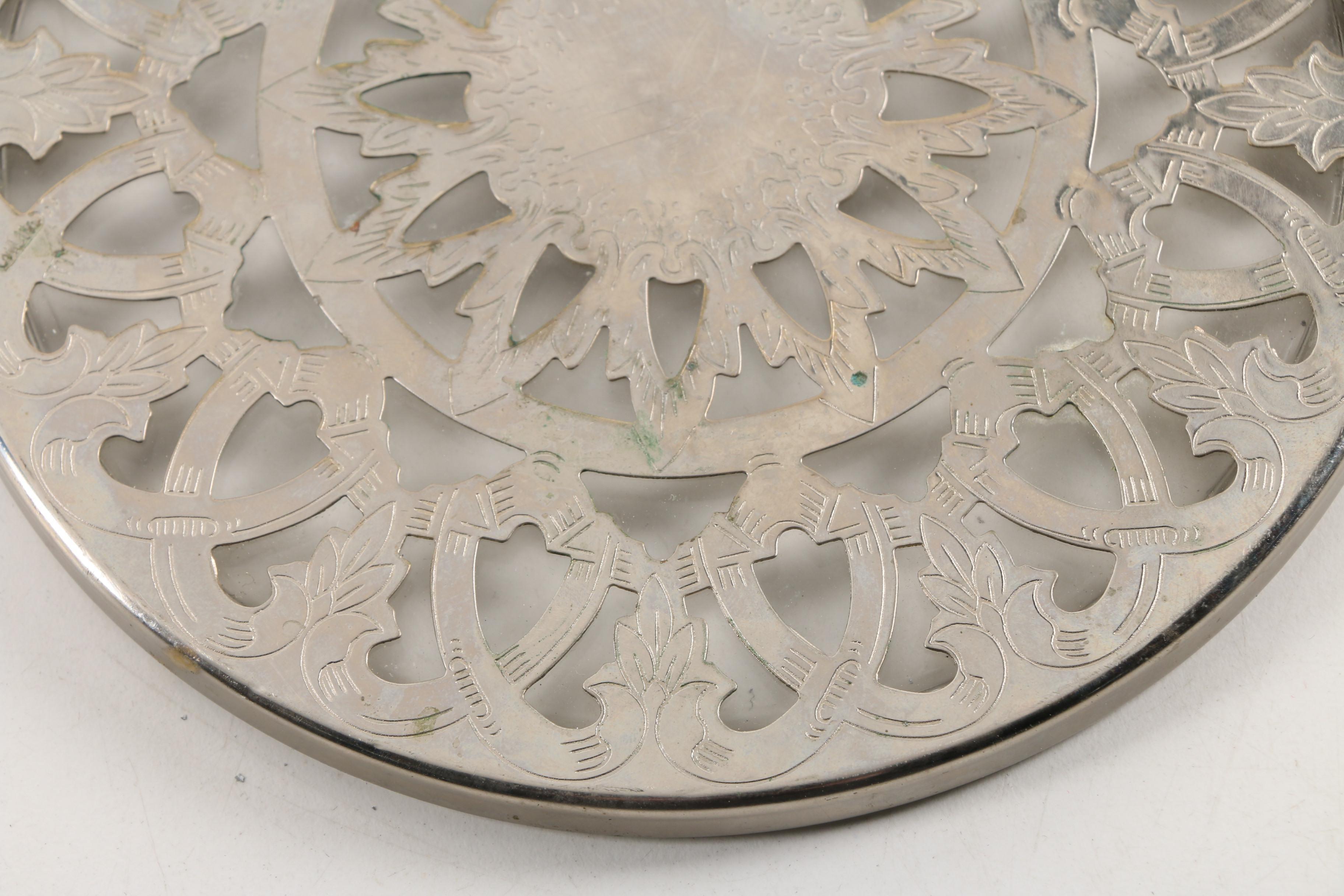 Bombay Gravy Boat, Leonard Bread Basket, and Other Silver Plate Serveware