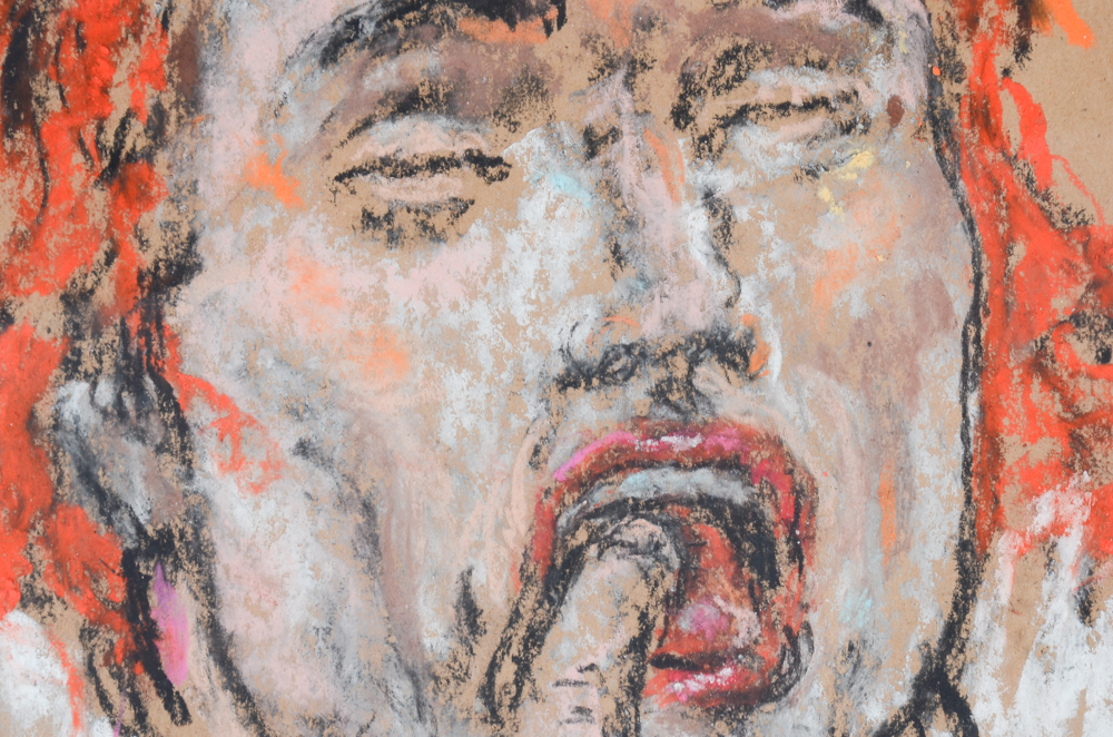 Michael Skop Original Pastel Drawing of Seated Woman