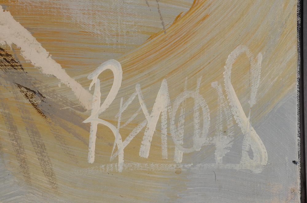 Lee Reynolds Large Oil on Canvas Painting of Owl