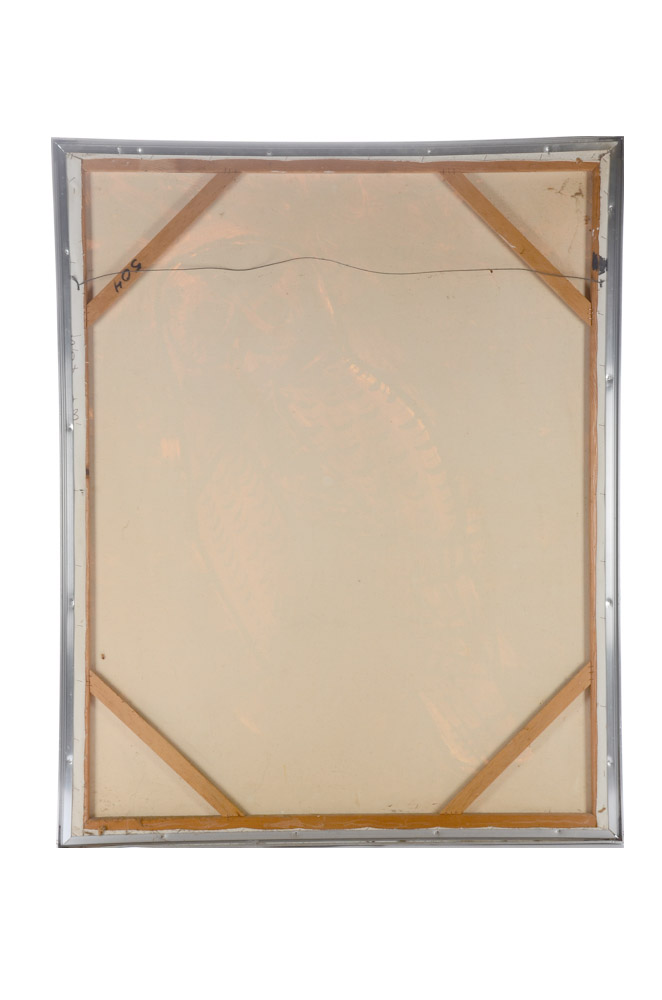 Lee Reynolds Large Oil on Canvas Painting of Owl