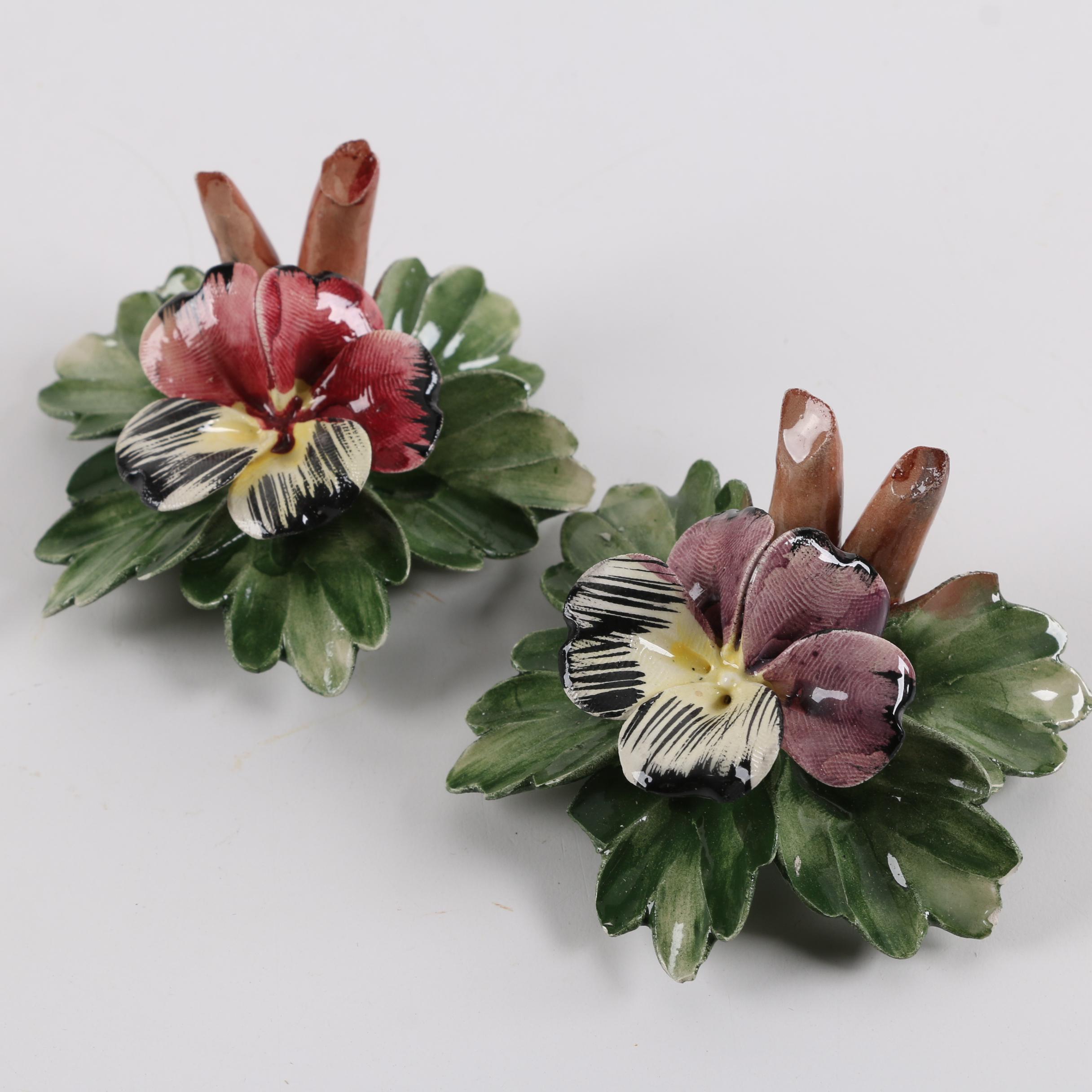 Vintage Nuova Capodimonte Porcelain Flower Figurines