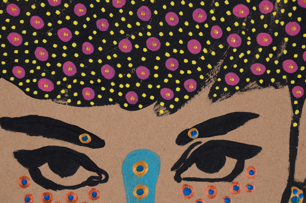 Francois Aguiard Original Acrylic Painting on Paper "Audrey Hepburn"