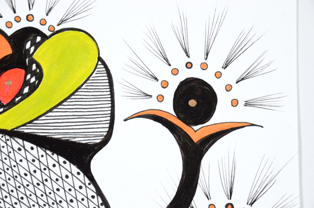 Santos Arellano Original Mixed Media Painting on Paper