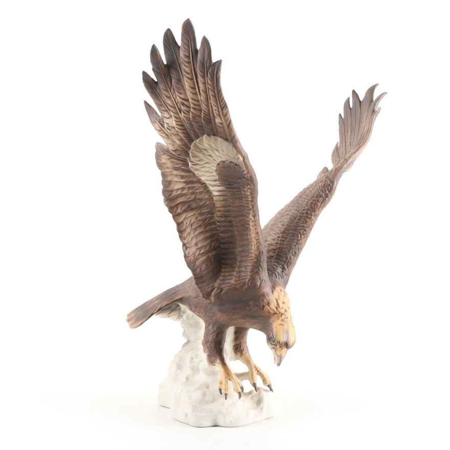 Royal Dux Bohemia Hand-Painted Porcelain Hawk Figurine