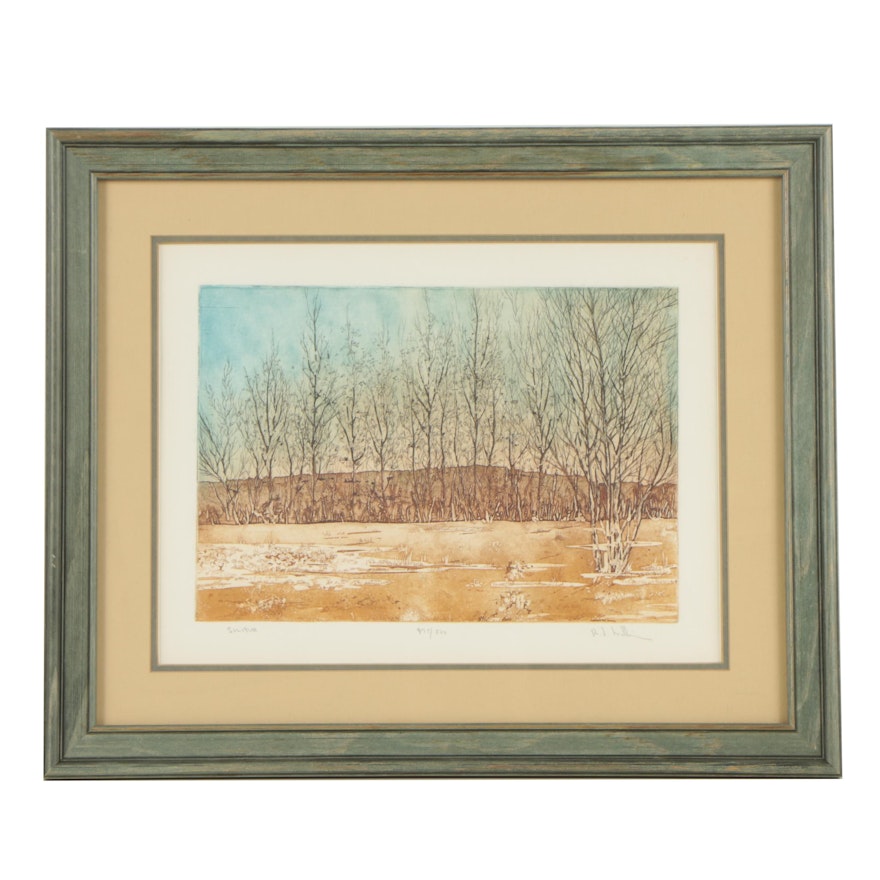 R. F. Williams Limited Edition Color Etching "Solitude"