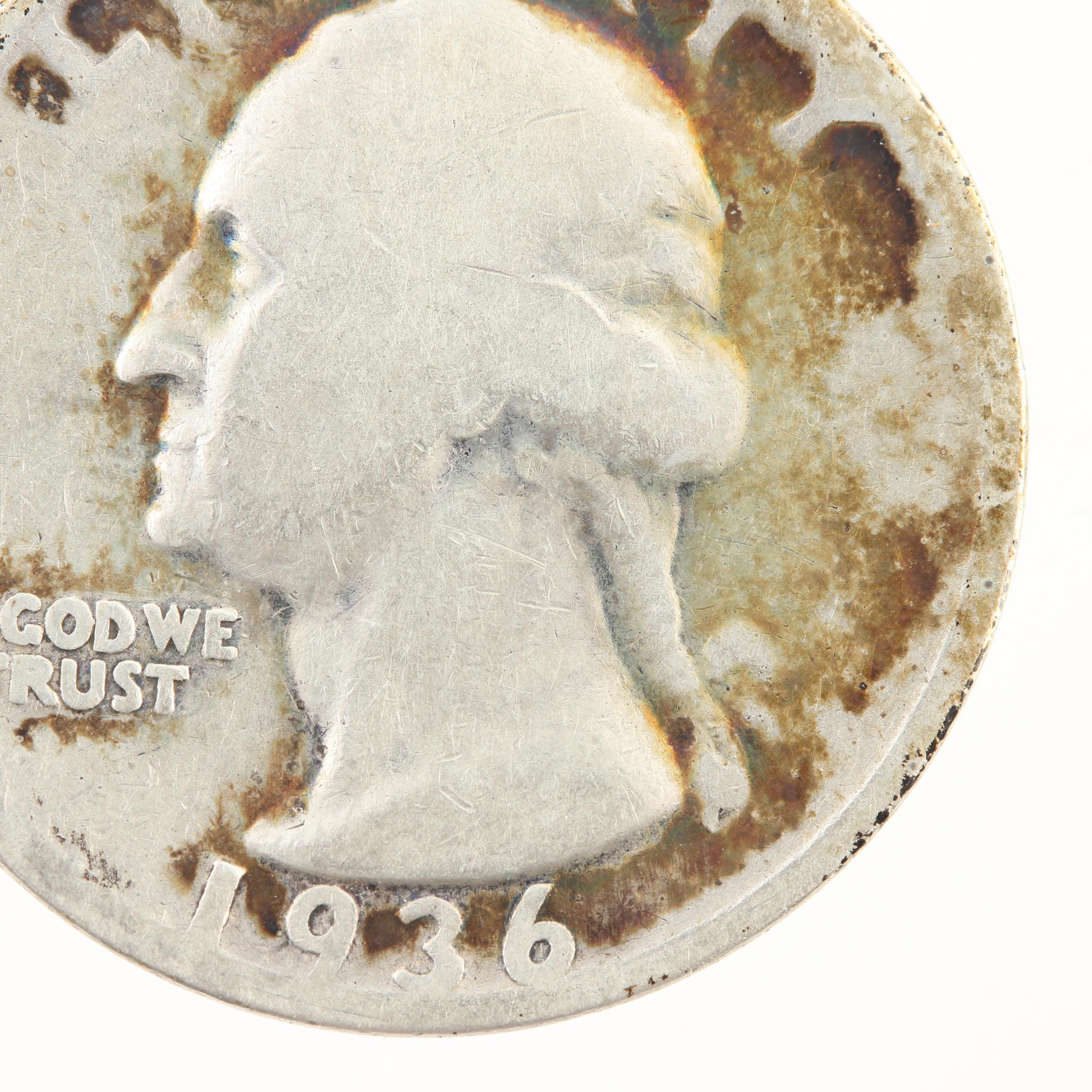 Better Date 1936-S Washington Silver Quarter