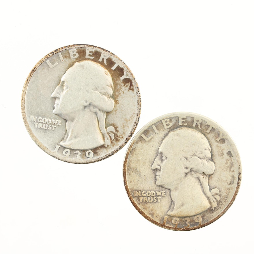 Better Dates 1939-D and 1939-S Washington Silver Quarters