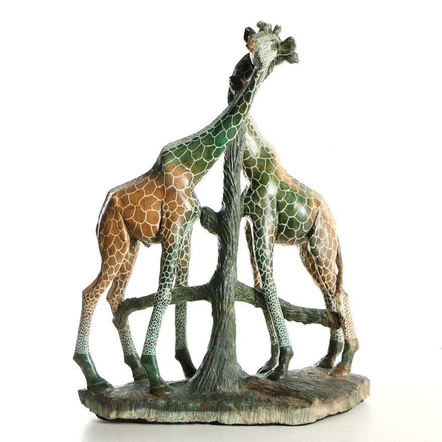 Kenyan Soapstone Sculpture of Giraffes