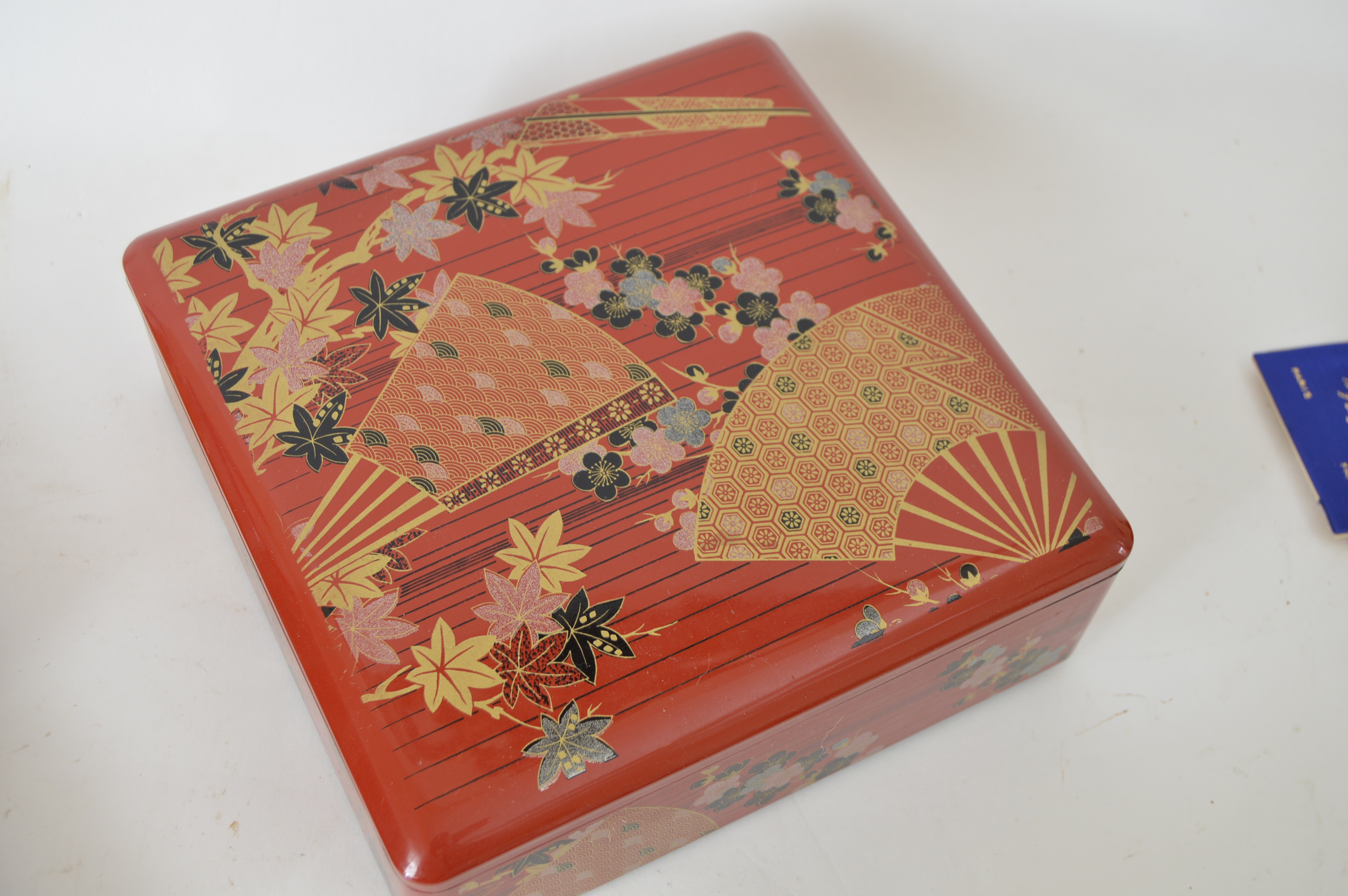 Japanese Stacked Lacquerware Box and Chinese Cinnabar Carved Boxes