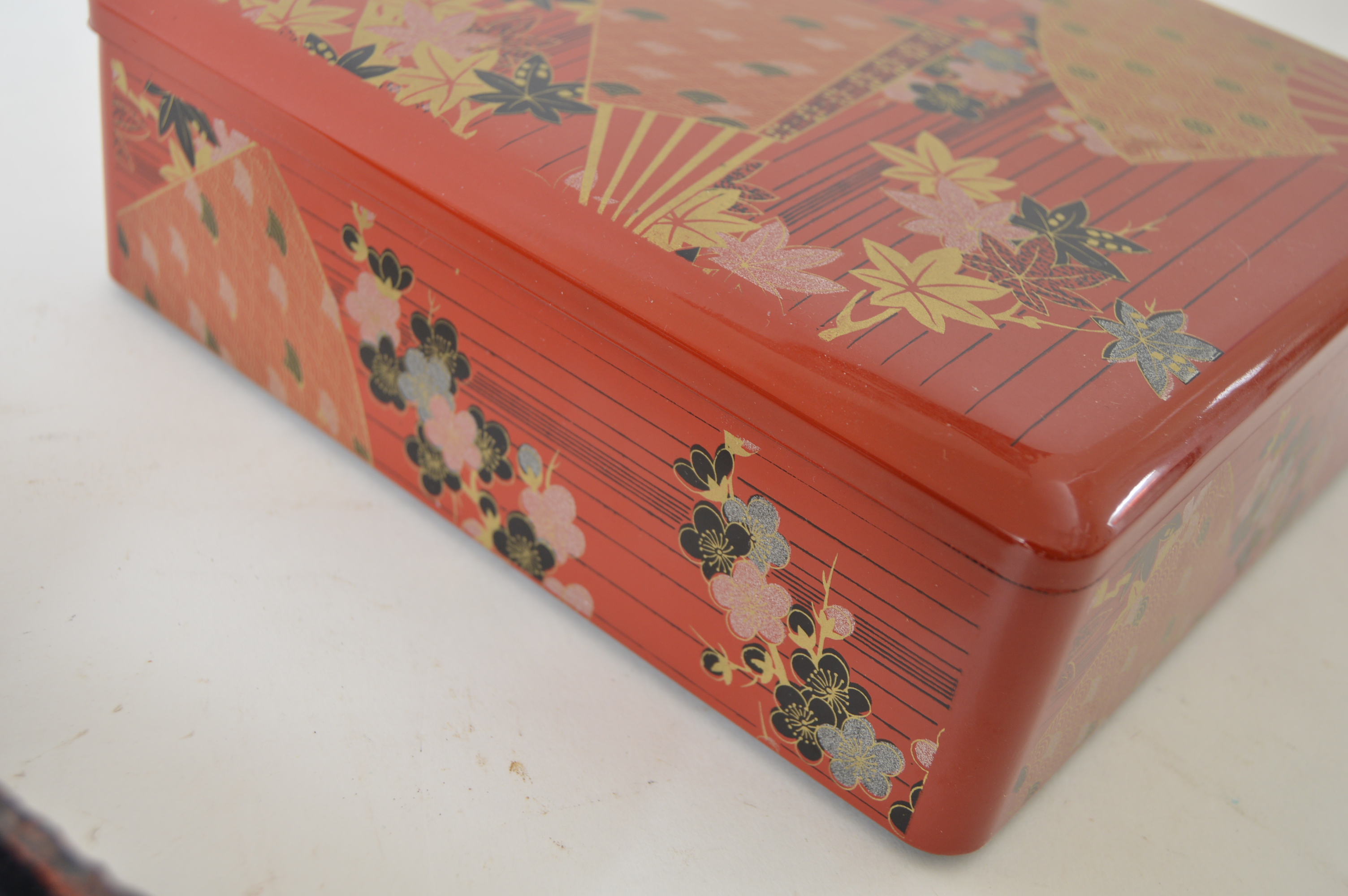 Japanese Stacked Lacquerware Box and Chinese Cinnabar Carved Boxes