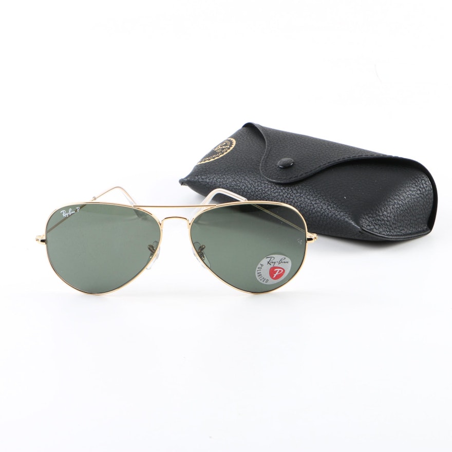 Ray-Ban RB 3025 Aviator Polarized Sunglasses with Case