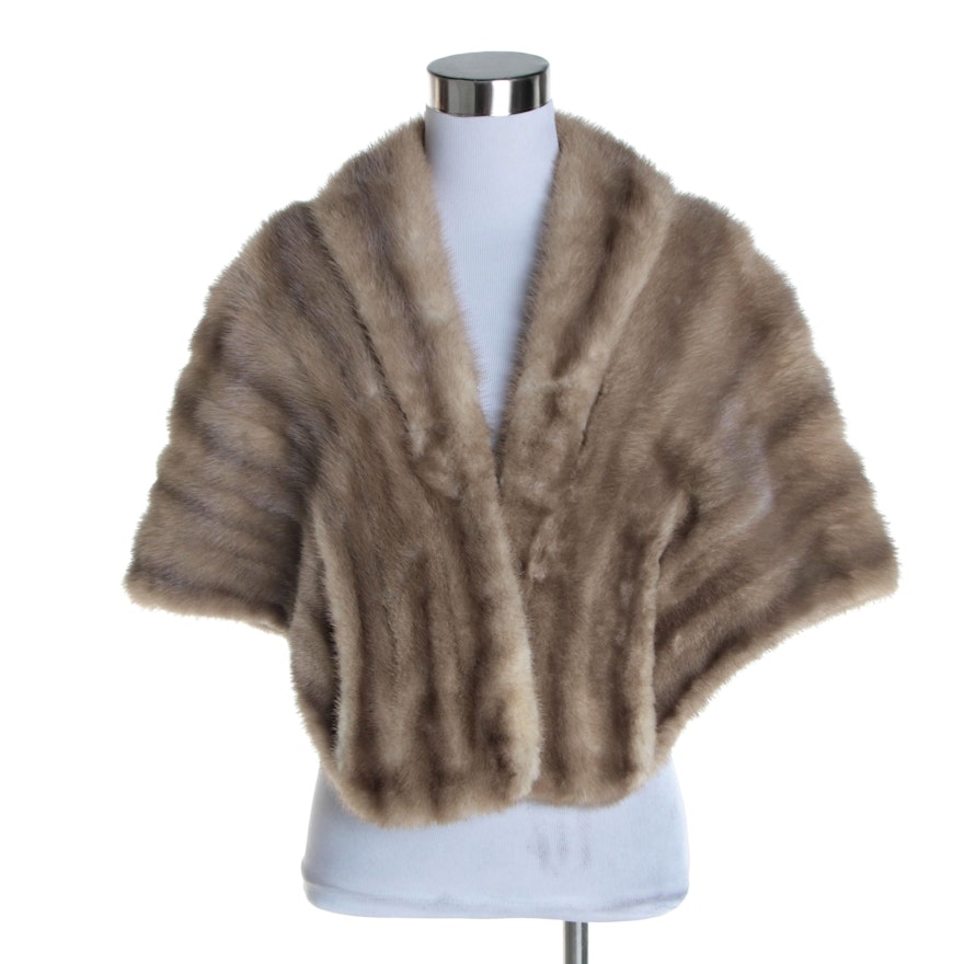 Women's Vintage Gluck's Grey Mink Fur Stole