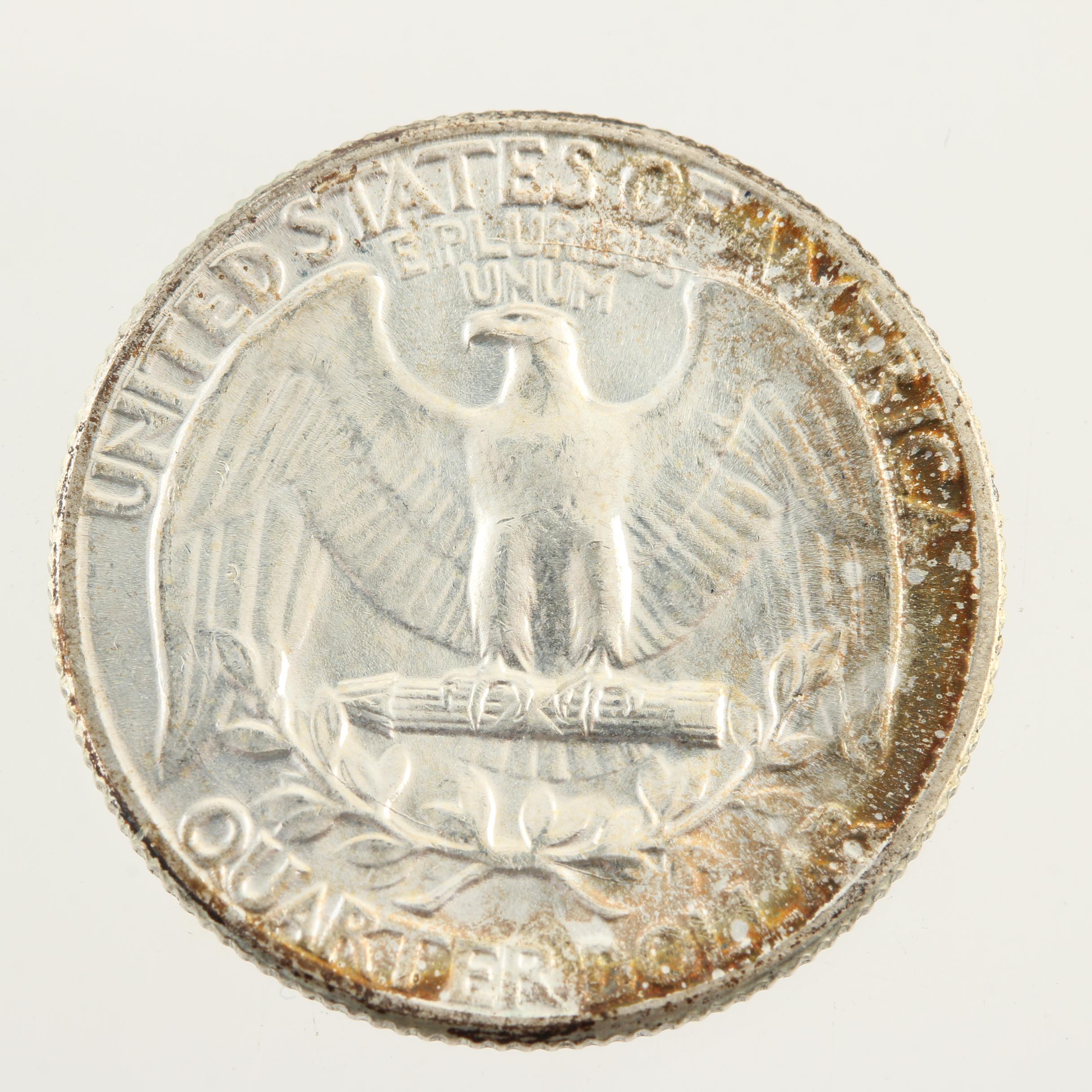 Ten Vintage Washington Silver Quarters from the 1960s