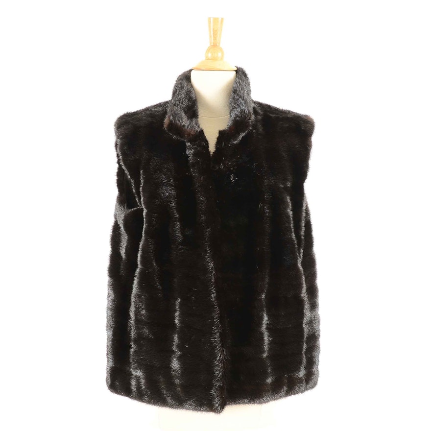 Women's Black Mink Fur Vest