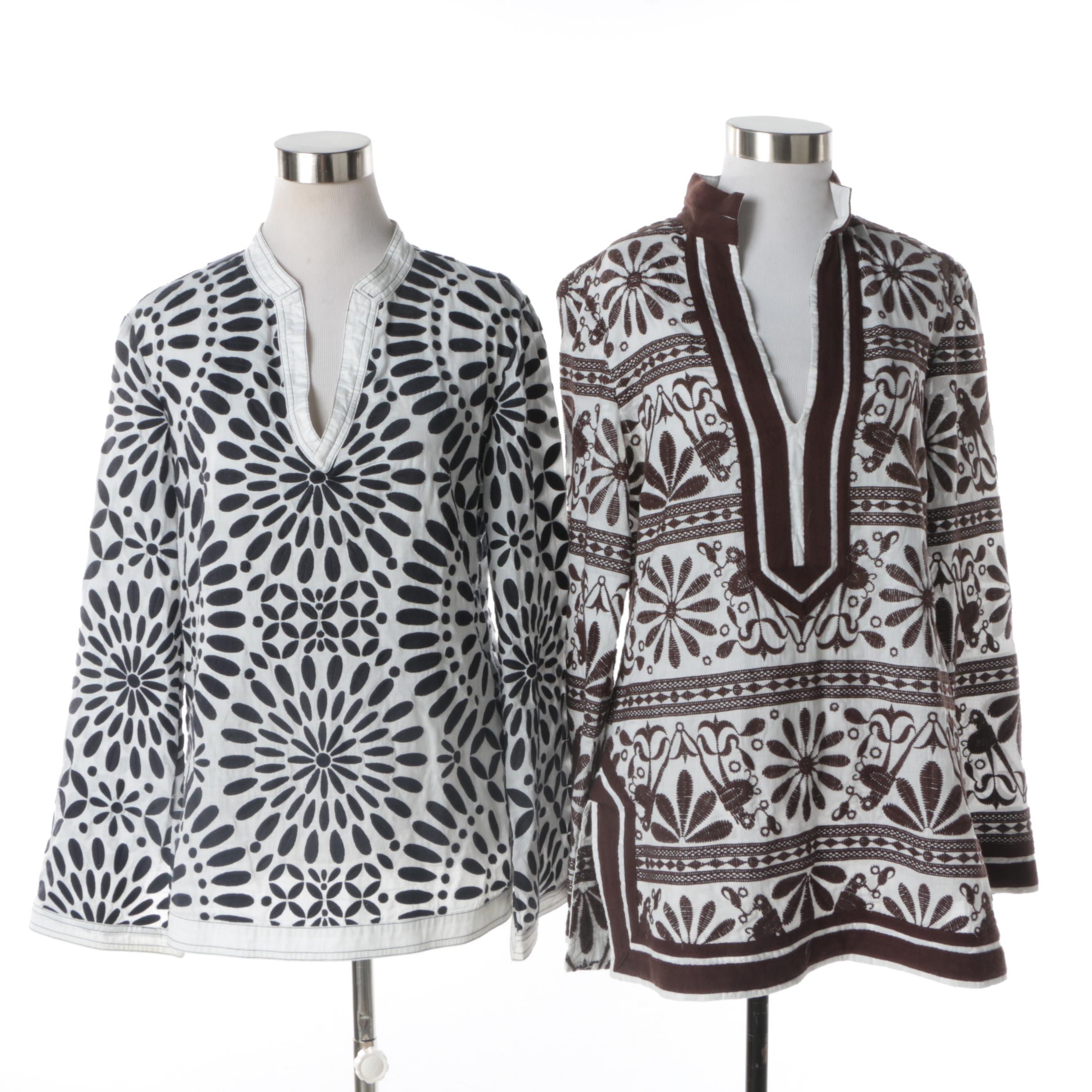 Women's Tory Burch Embroidered Cotton Tunics